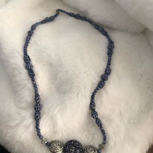 Blue beaded necklace